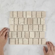 Idris Honed Travertine Mosaic Tile